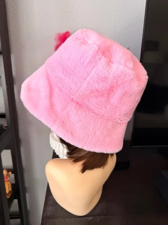 Hello Kitty Plush Pink Bucket Hat with Embroidered Hello Kitty - Picture 8 of 13